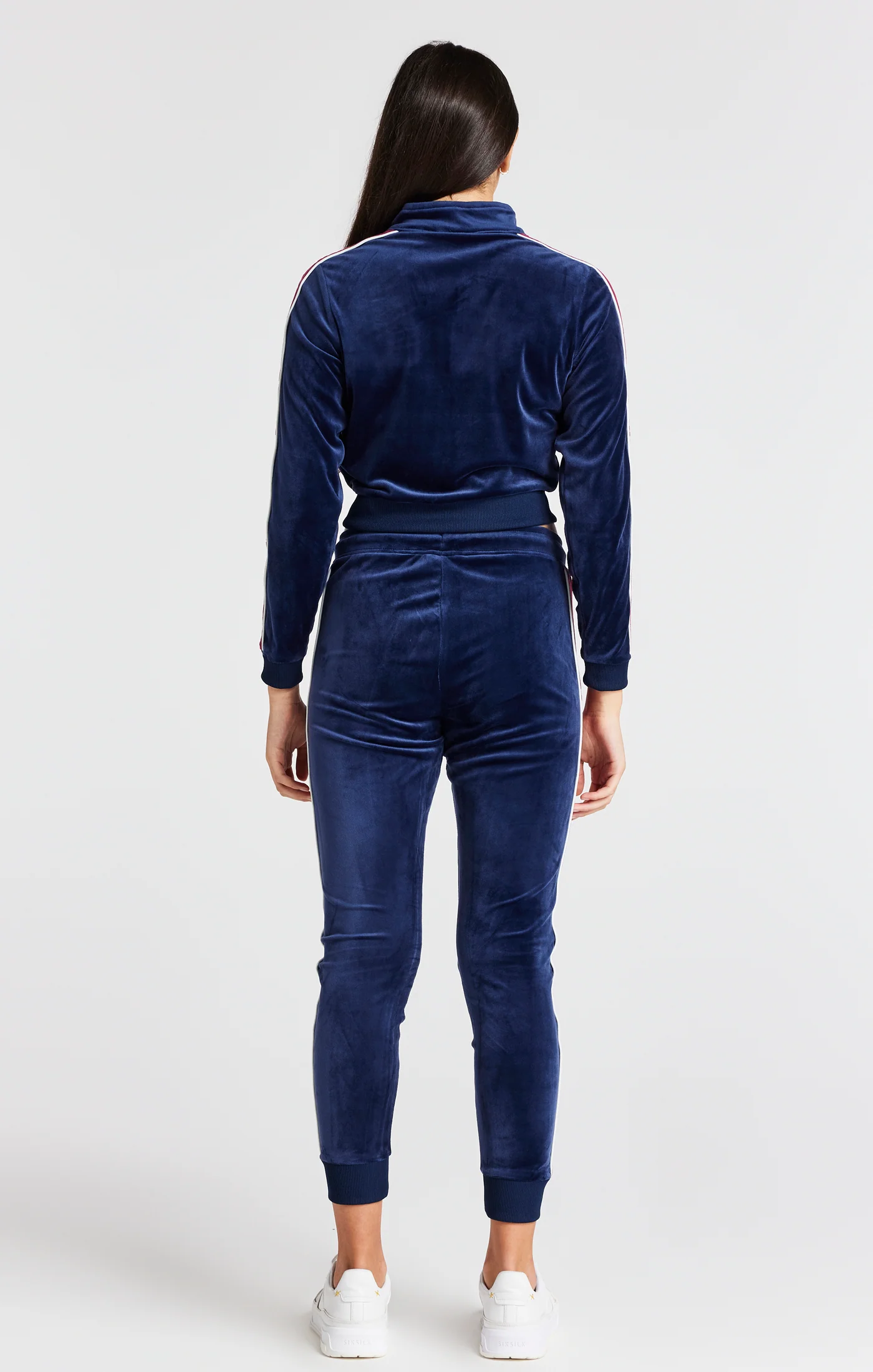 Girls Navy Velour Track Pant - Image 5