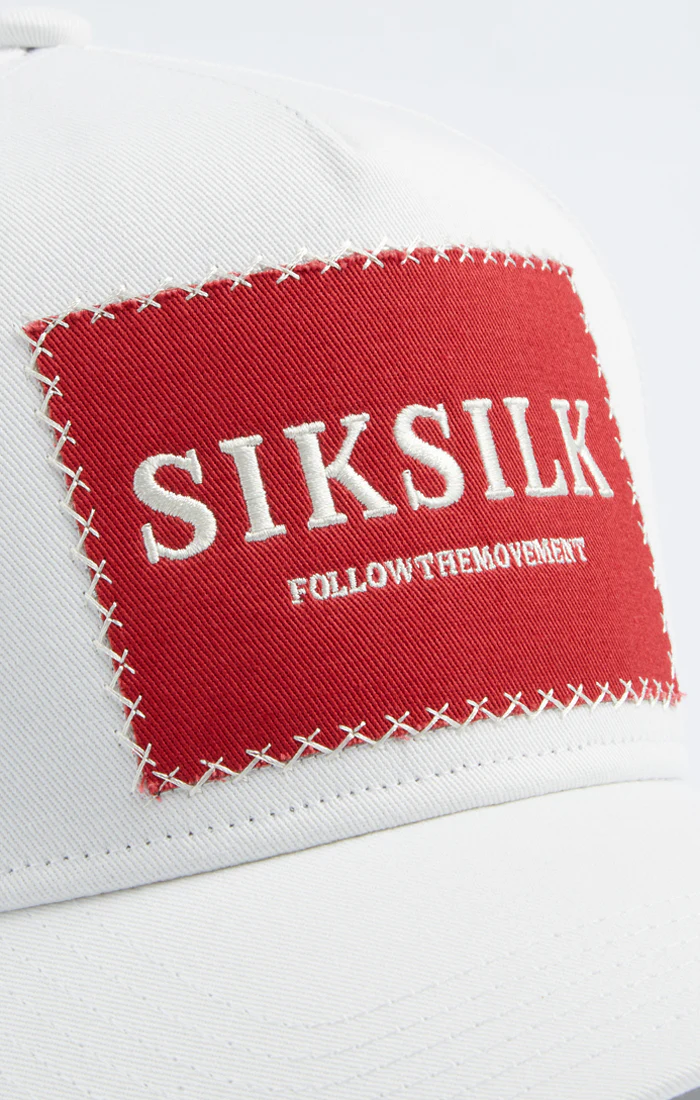 SikSilk Vintage Cross Stitch Trucker - White - Image 4