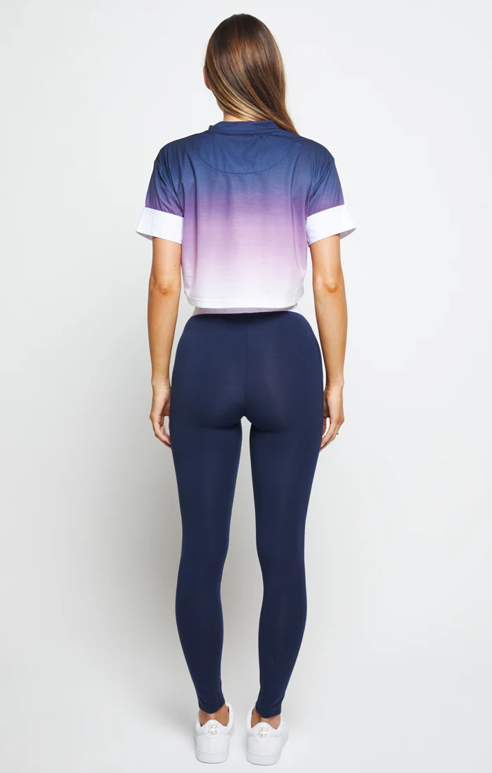SikSilk Violet Fade Crop Tee - Violet & Navy - Image 5