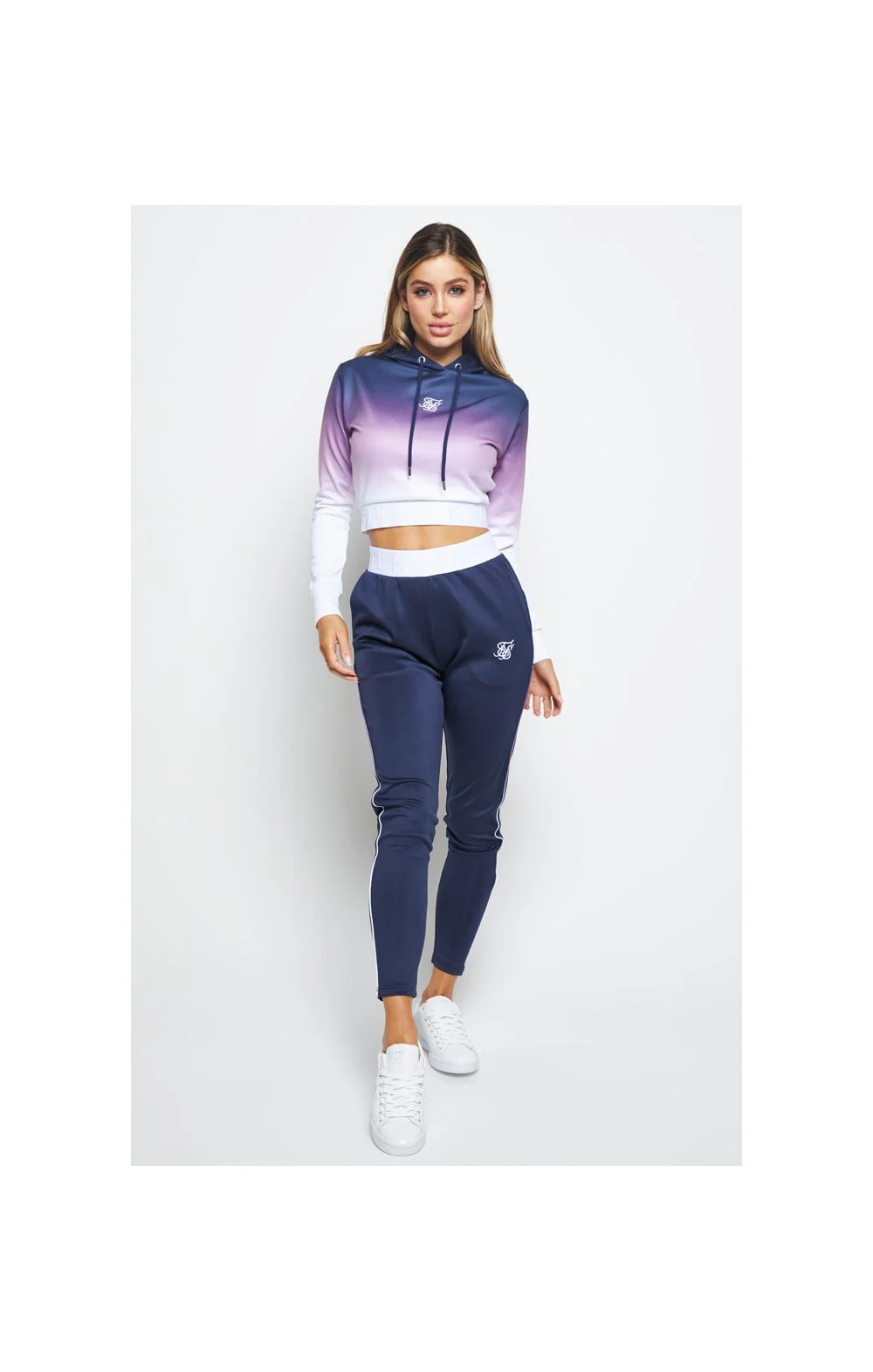 SikSilk Violet Fade Track Top - Violet & Navy - Image 3