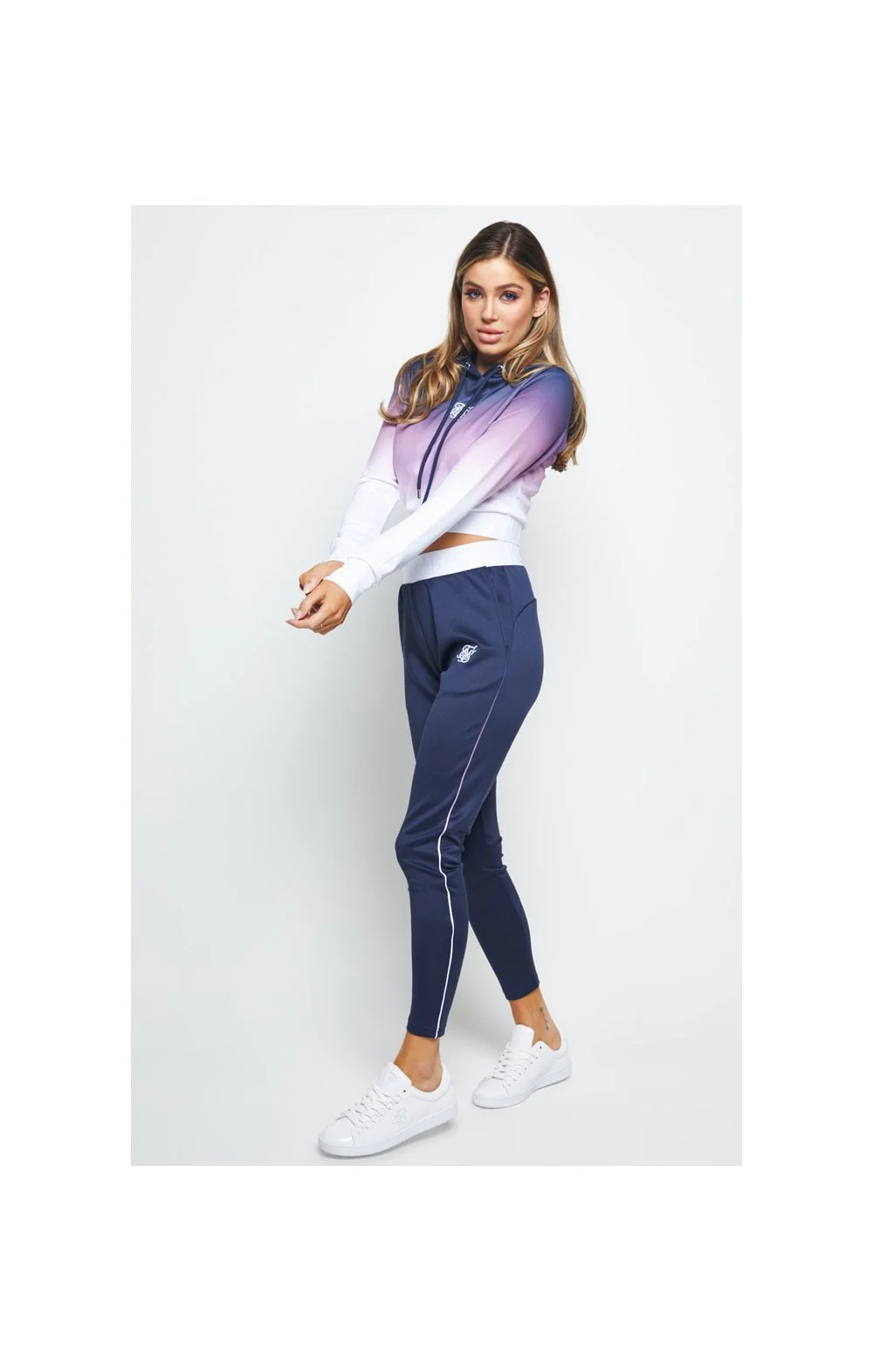 SikSilk Violet Fade Track Top - Violet & Navy - Image 4
