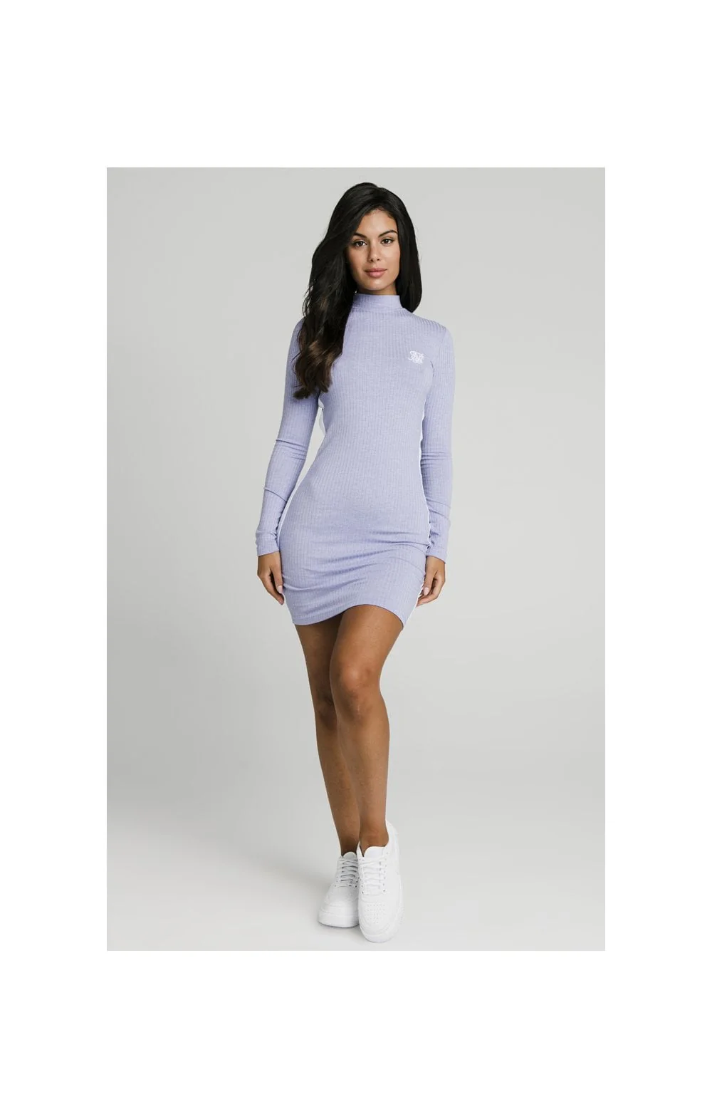 SikSilk Violet Rib Bodycon Dress - Violet - Image 3