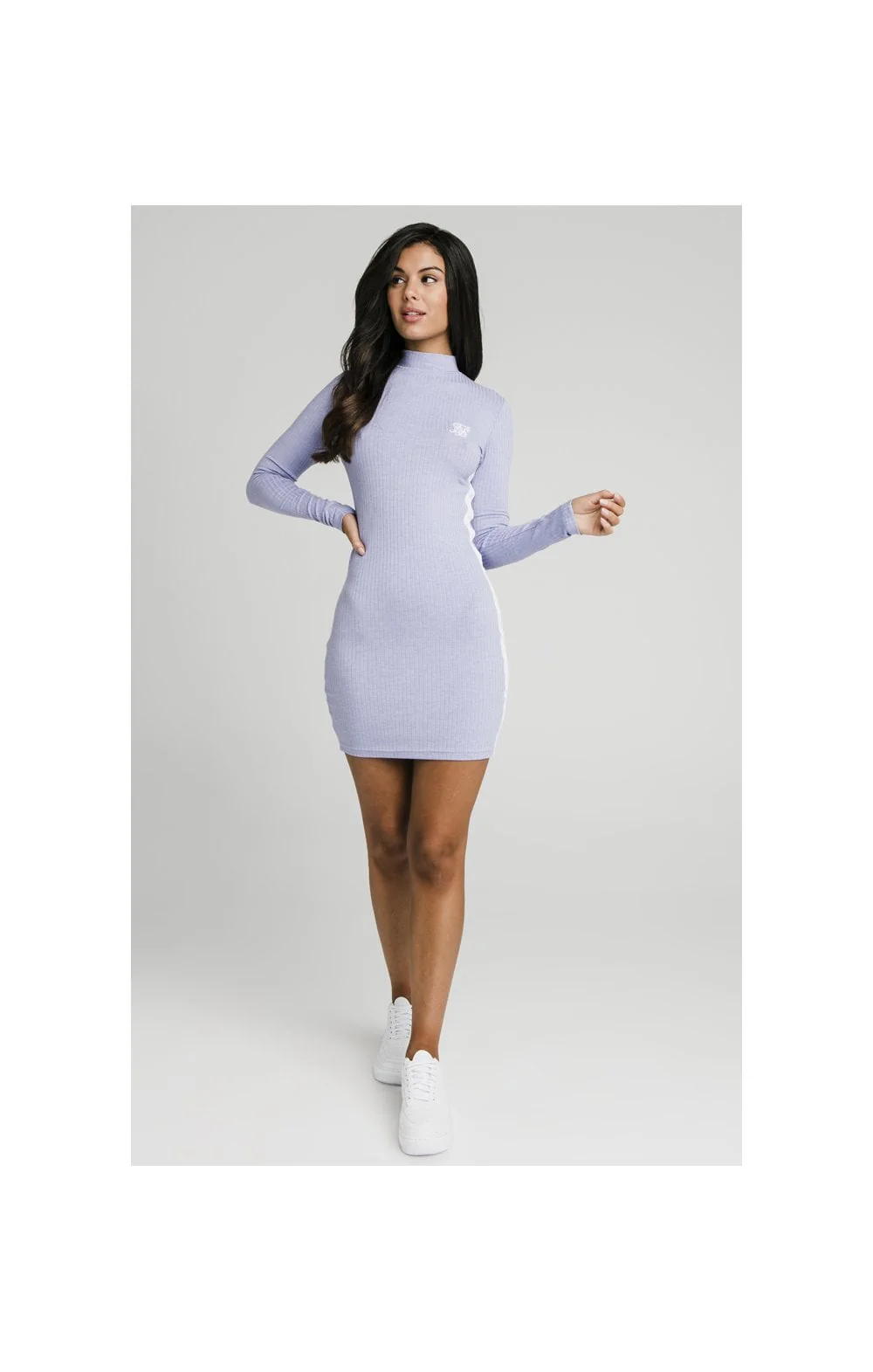 SikSilk Violet Rib Bodycon Dress - Violet - Image 4