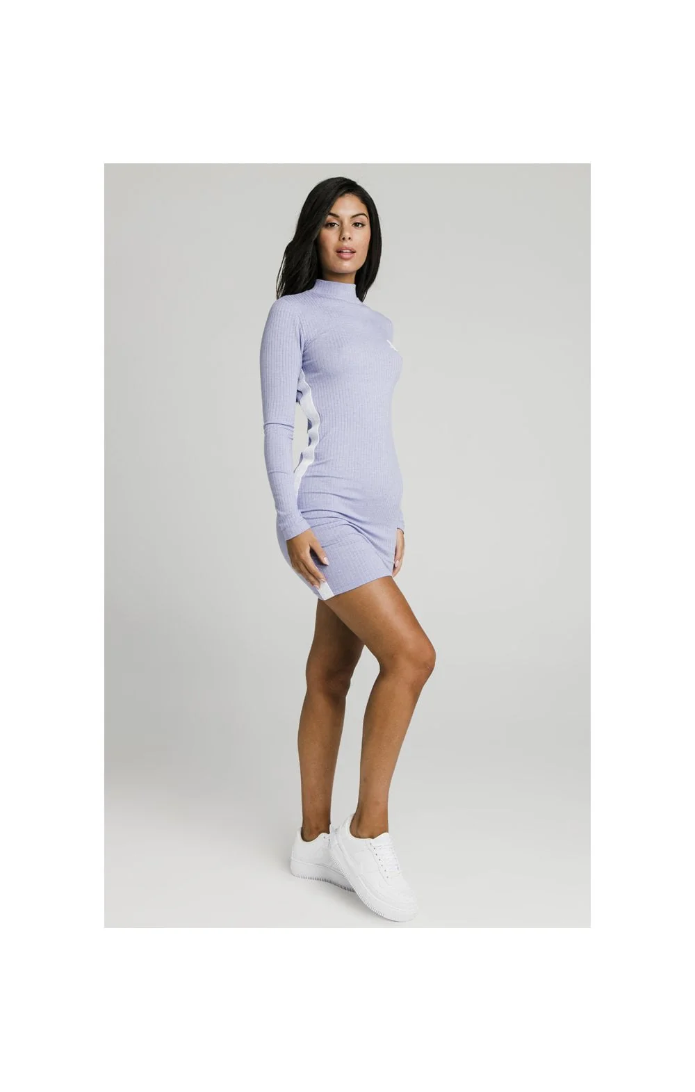 SikSilk Violet Rib Bodycon Dress - Violet - Image 5