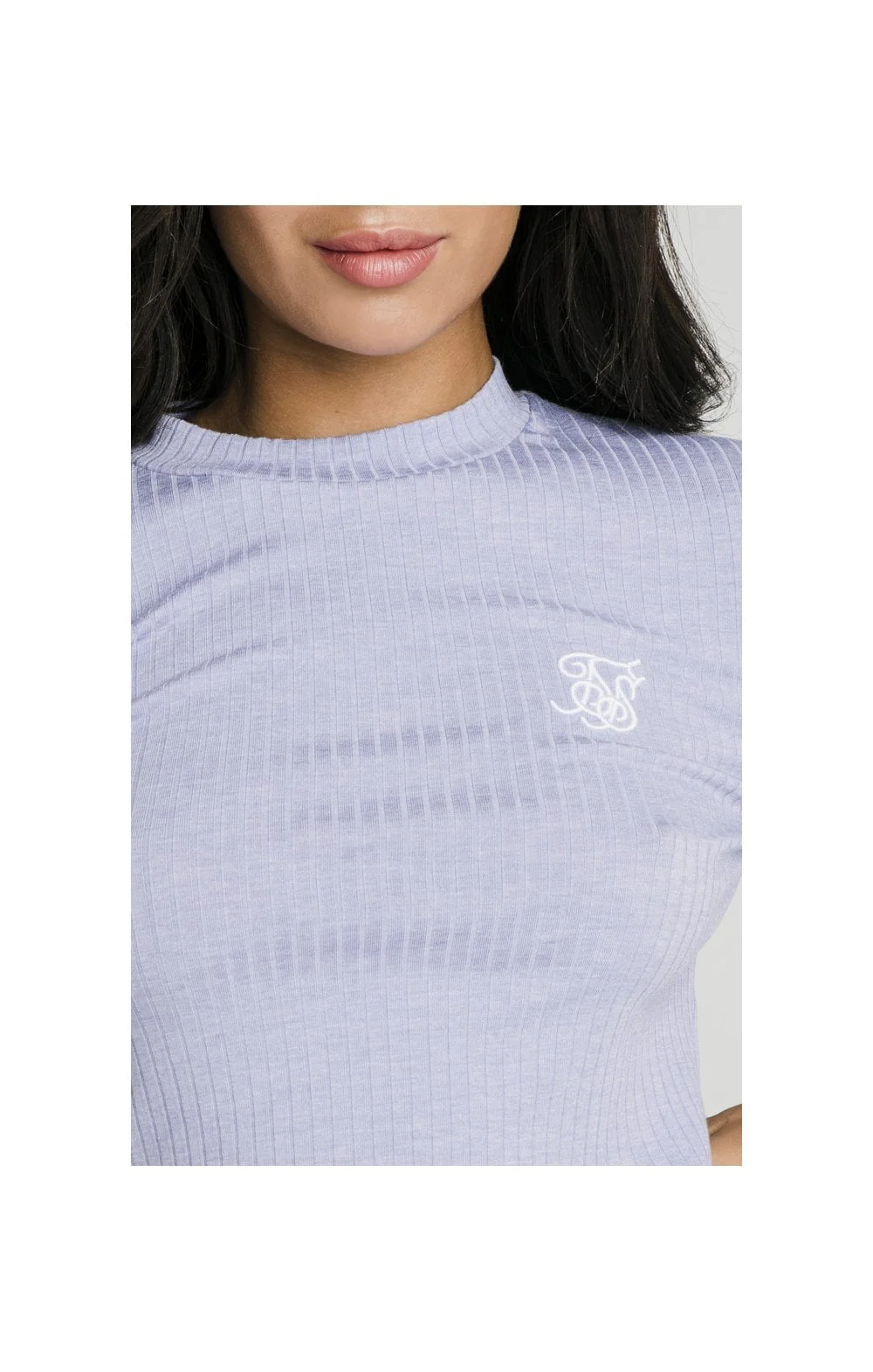 SikSilk Violet Rib Tech Tee - Violet - Image 2
