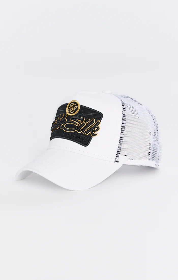 White Volt Patch Mesh Trucker Cap