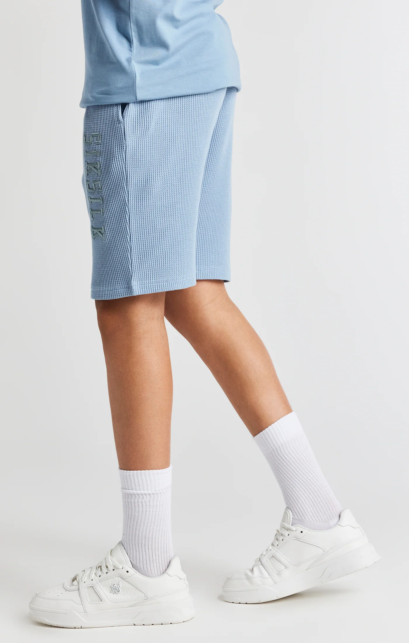 Boys Grey Waffle Short - Image 2