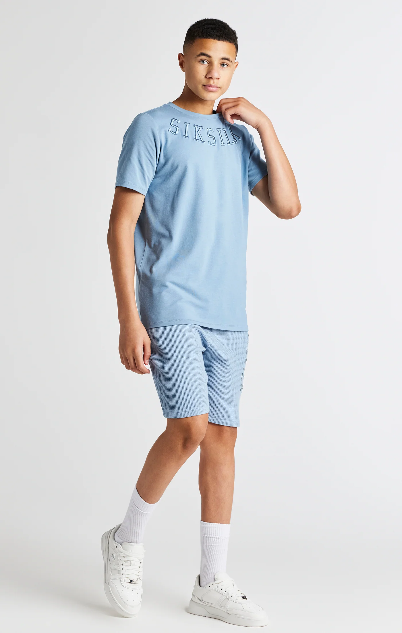 Boys Grey Waffle Short - Image 3