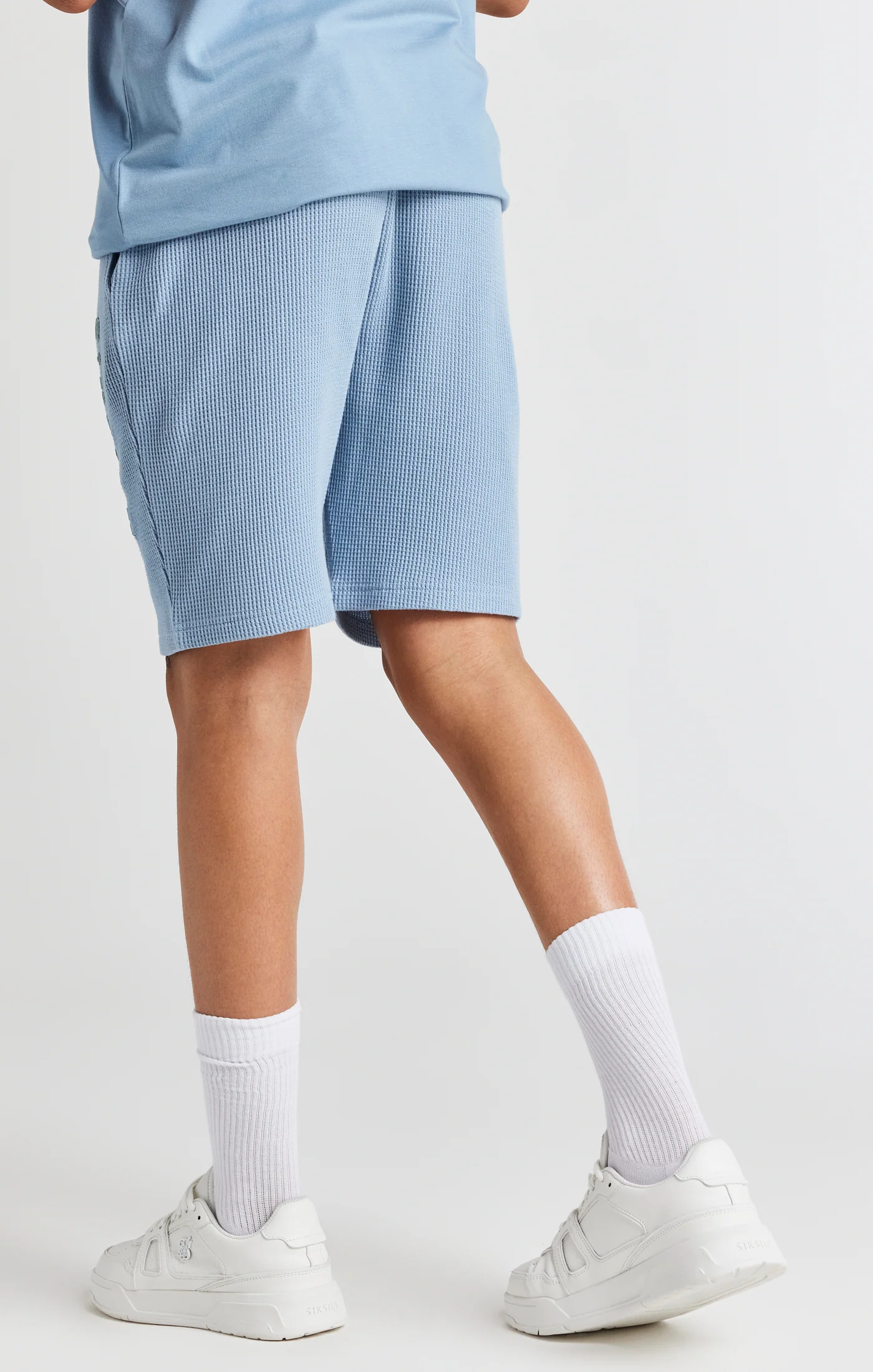 Boys Grey Waffle Short - Image 4
