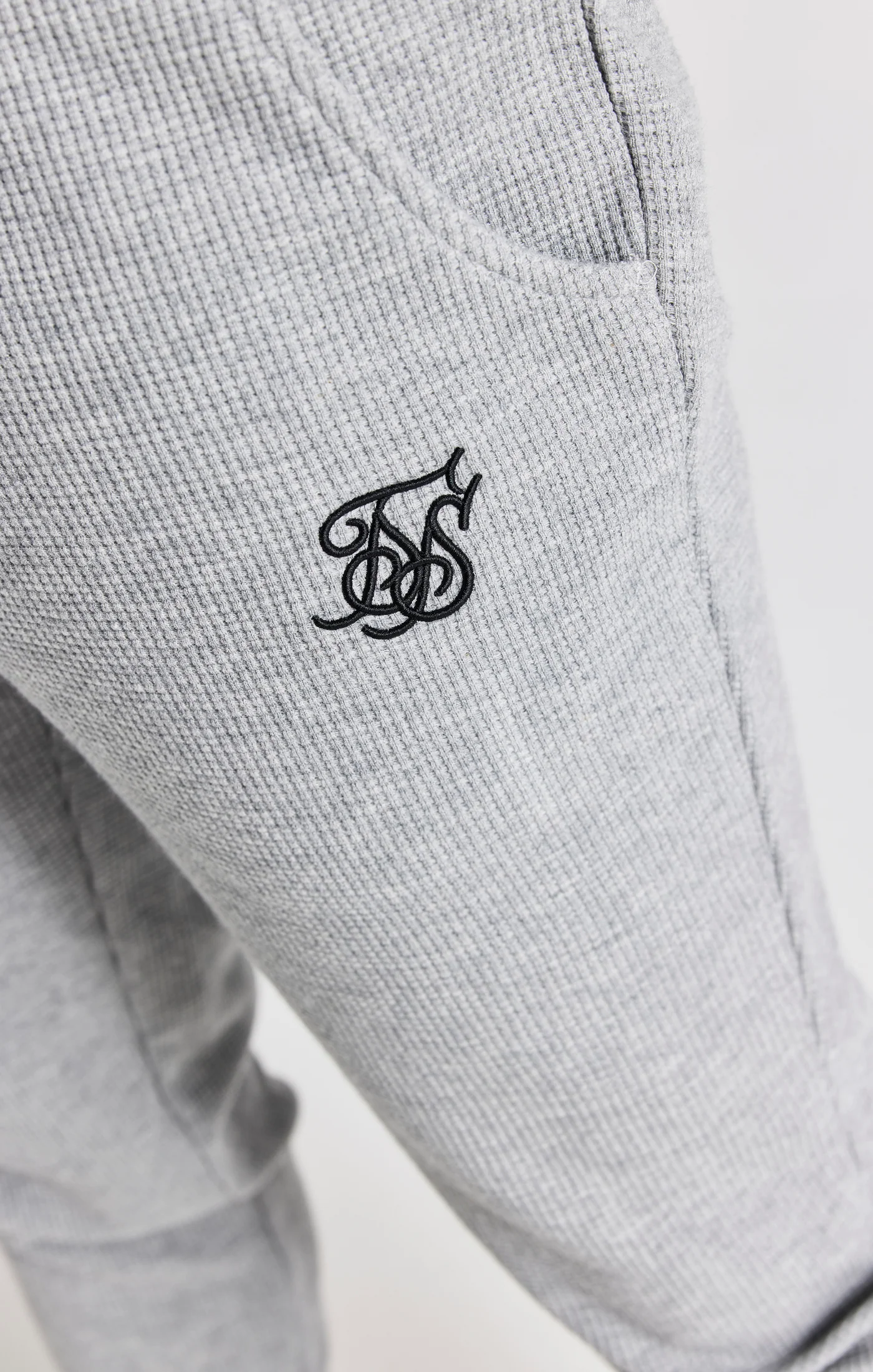 Grey Marl Waffle Muscle Fit Jogger - Image 5