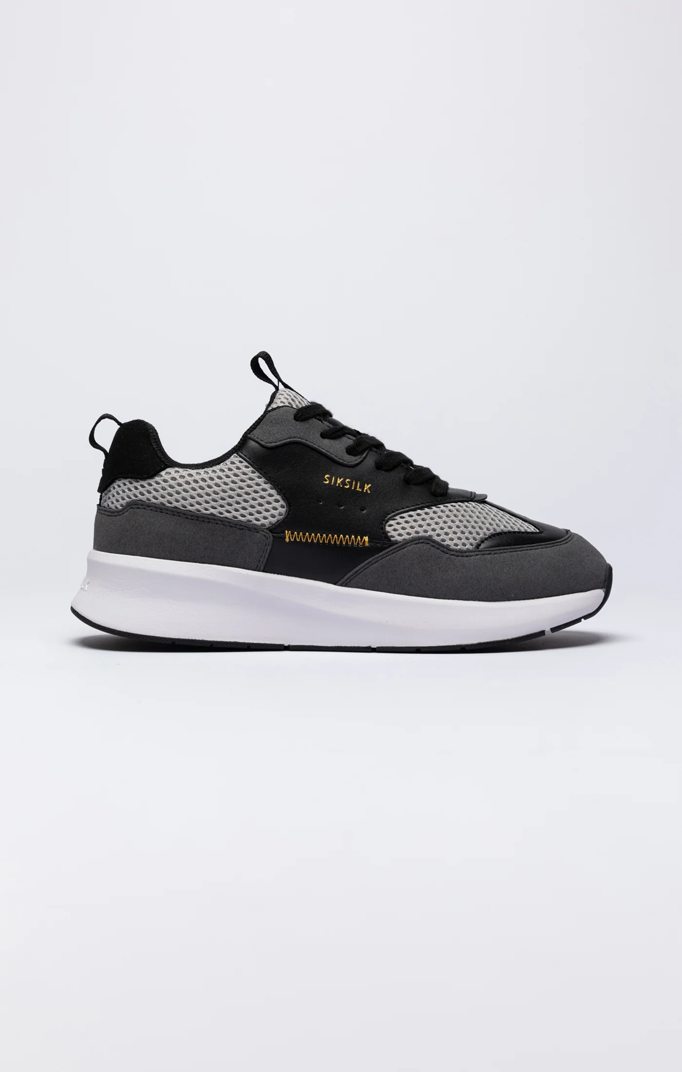 Black Mesh Running Trainer With Overlays
