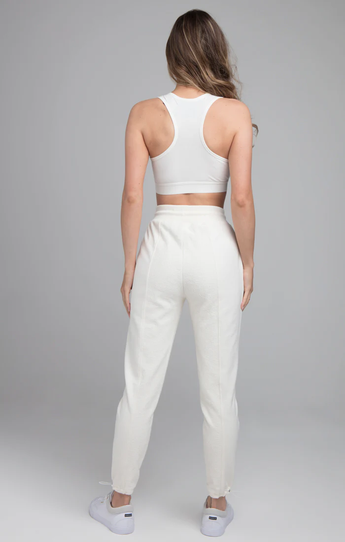 SikSilk Woven Badge Racerback Bralette - White - Image 5