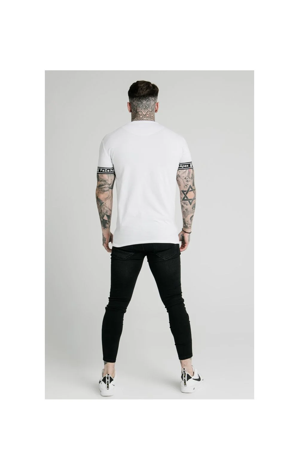 SikSilk x FaZe Apex Elastic Cuff Gym Tee - White - Image 6
