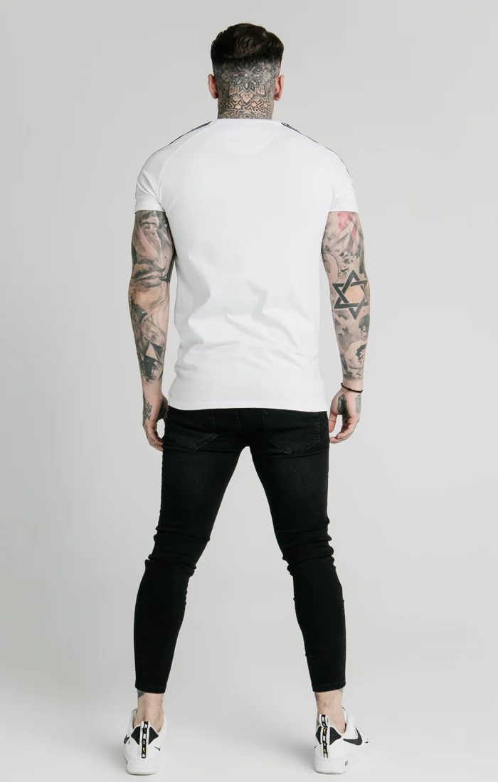 SikSilk x FaZe Apex White Raglan Tape T-Shirt - Image 5