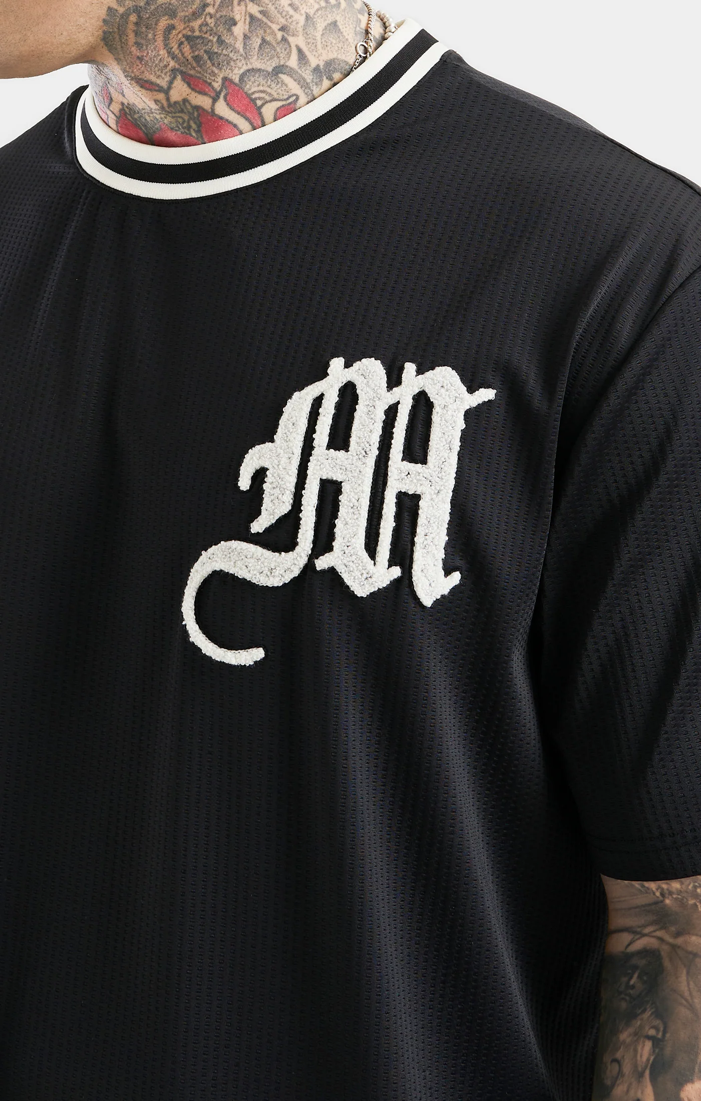 Messi x SikSilk Logo Drop Shoulder Tee - Black - Image 2