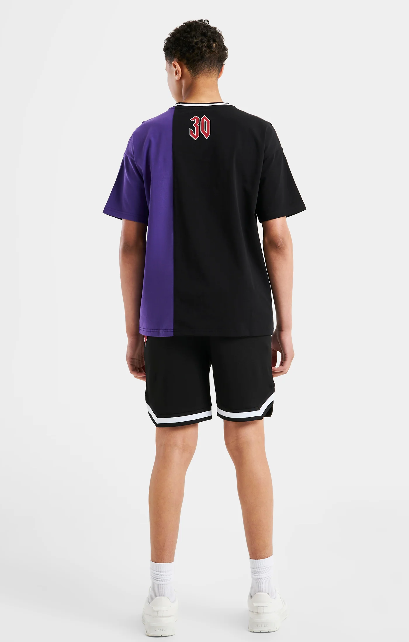 Messi x SikSilk Retro Oversized Tee - Black & Purple - Image 5