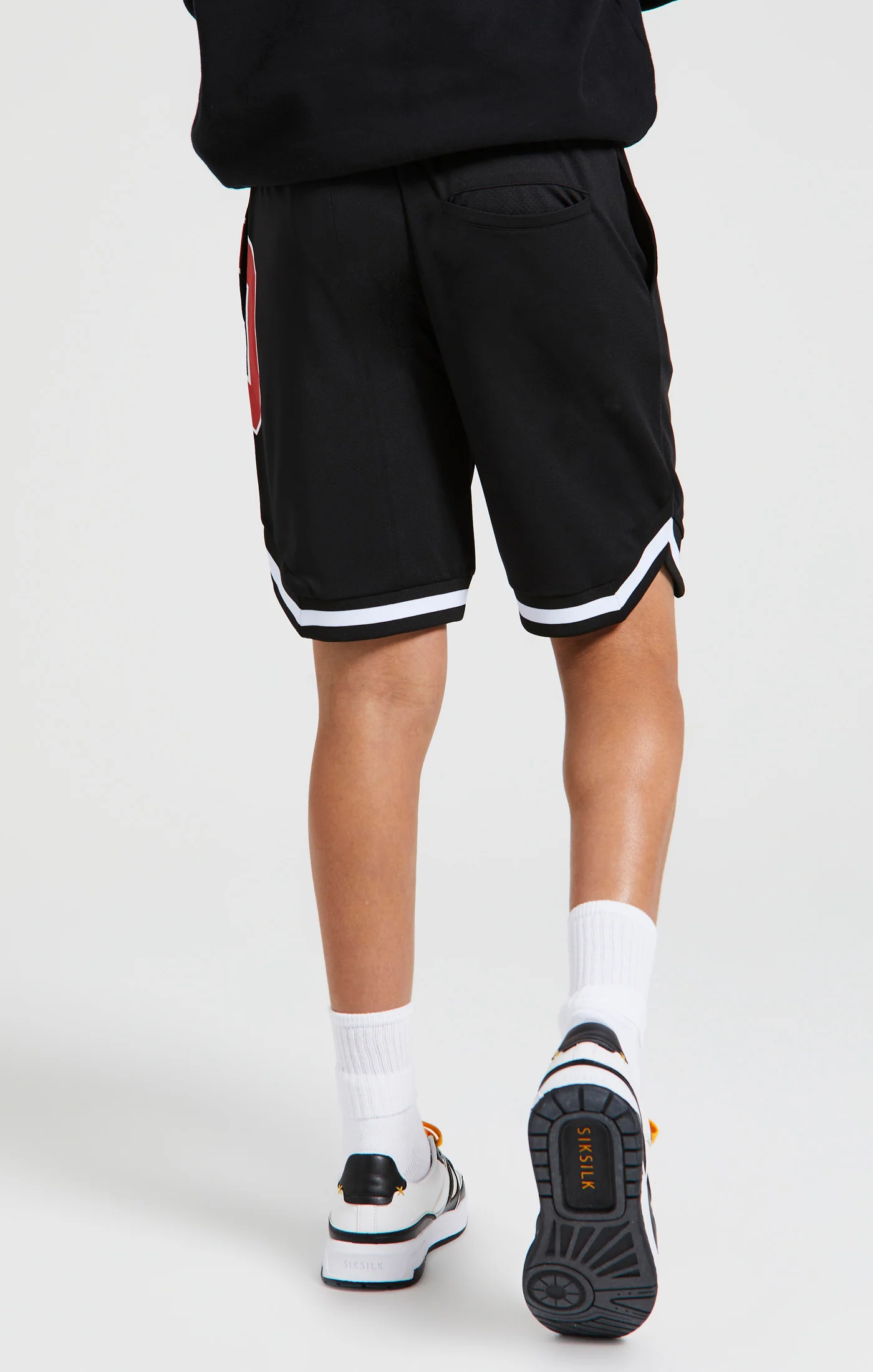 Messi x SikSilk Retro Varsity Basketball Shorts - Black & Purple - Image 3