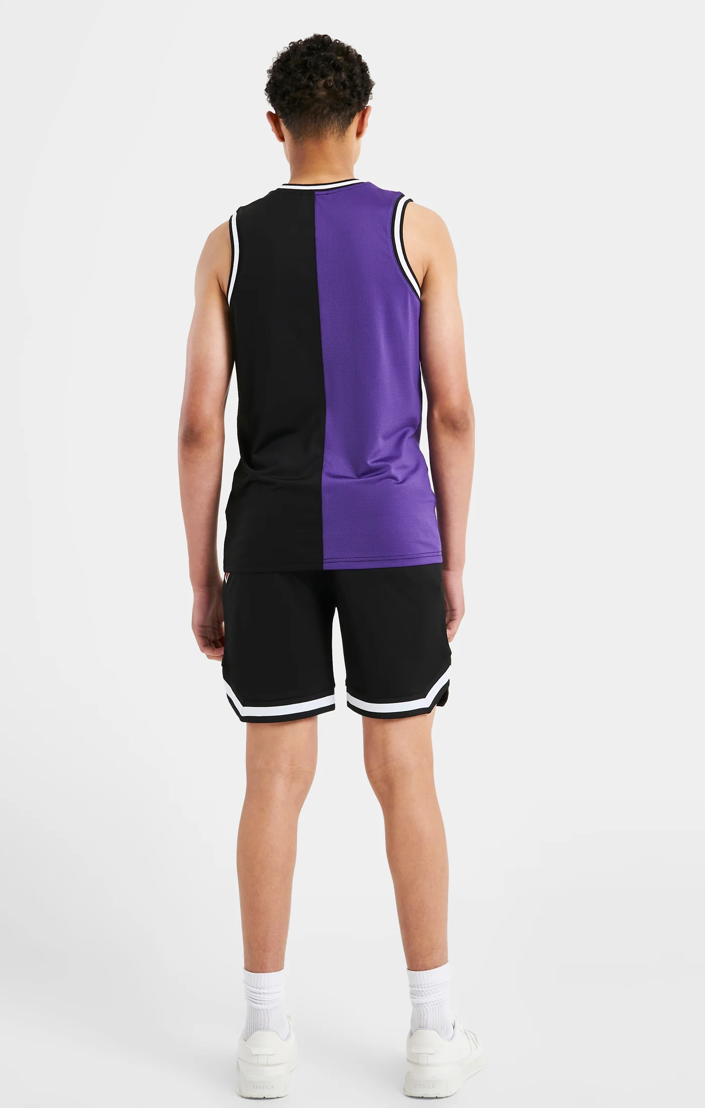 Messi x SikSilk Retro Varsity Vest - Black & Purple - Image 5