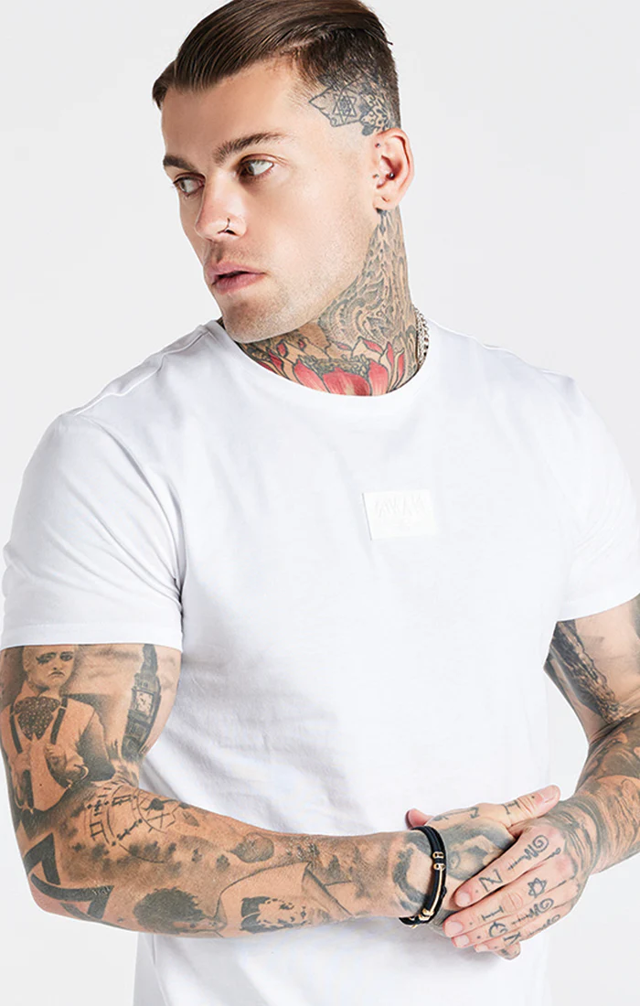 SikSilk X Steve Aoki Badge Gym Tee - White