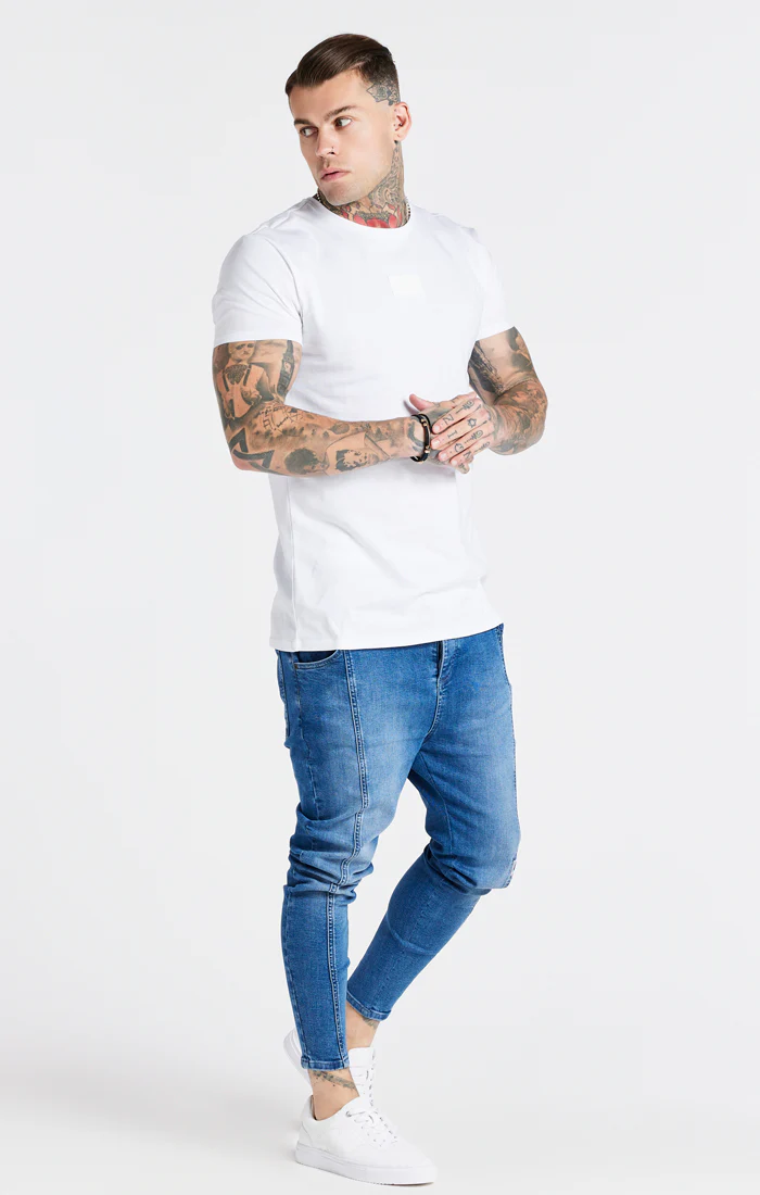 SikSilk X Steve Aoki Badge Gym Tee - White - Image 4