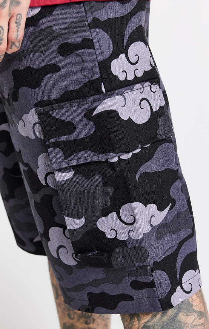 Steve Aoki x SikSilk Black Cargo Short - Image 3