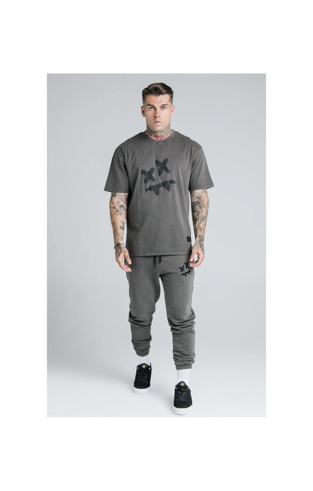 SikSilk X Steve Aoki Joggers - Washed Grey - Image 4
