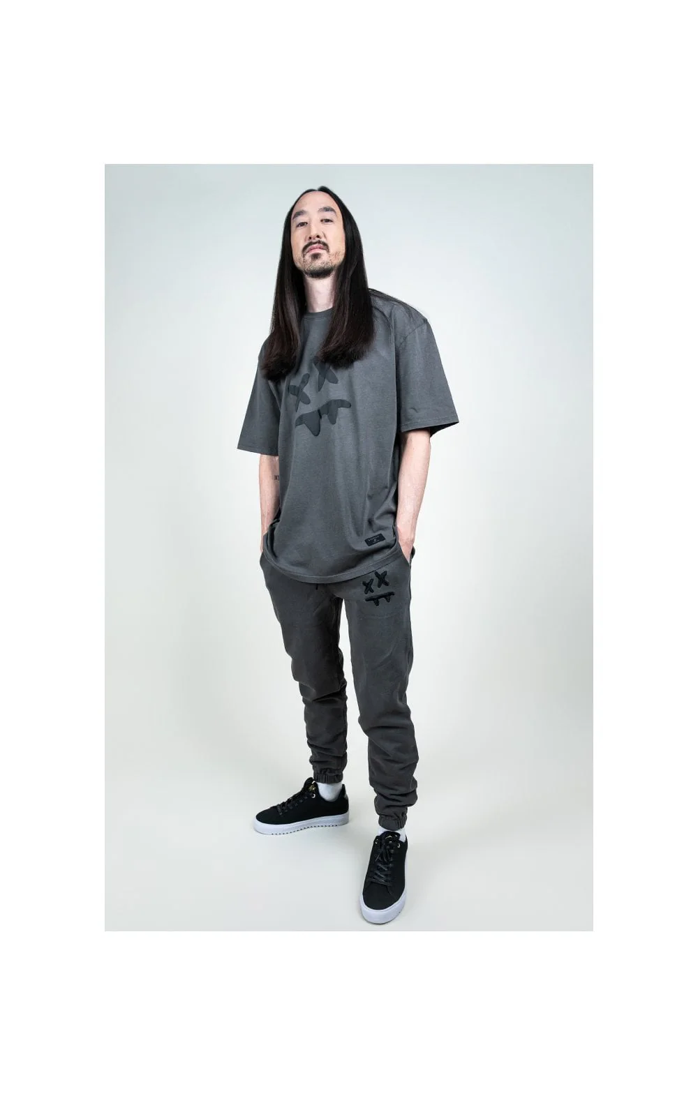 SikSilk X Steve Aoki Joggers - Washed Grey - Image 5