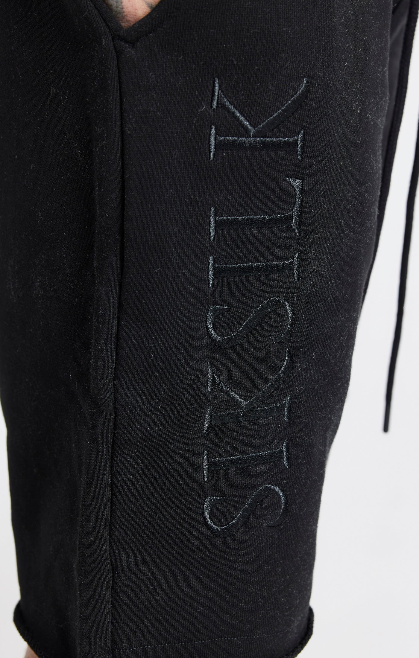 SikSilk X Steve Aoki Loop Back Shorts - Black Pink & White - Image 3