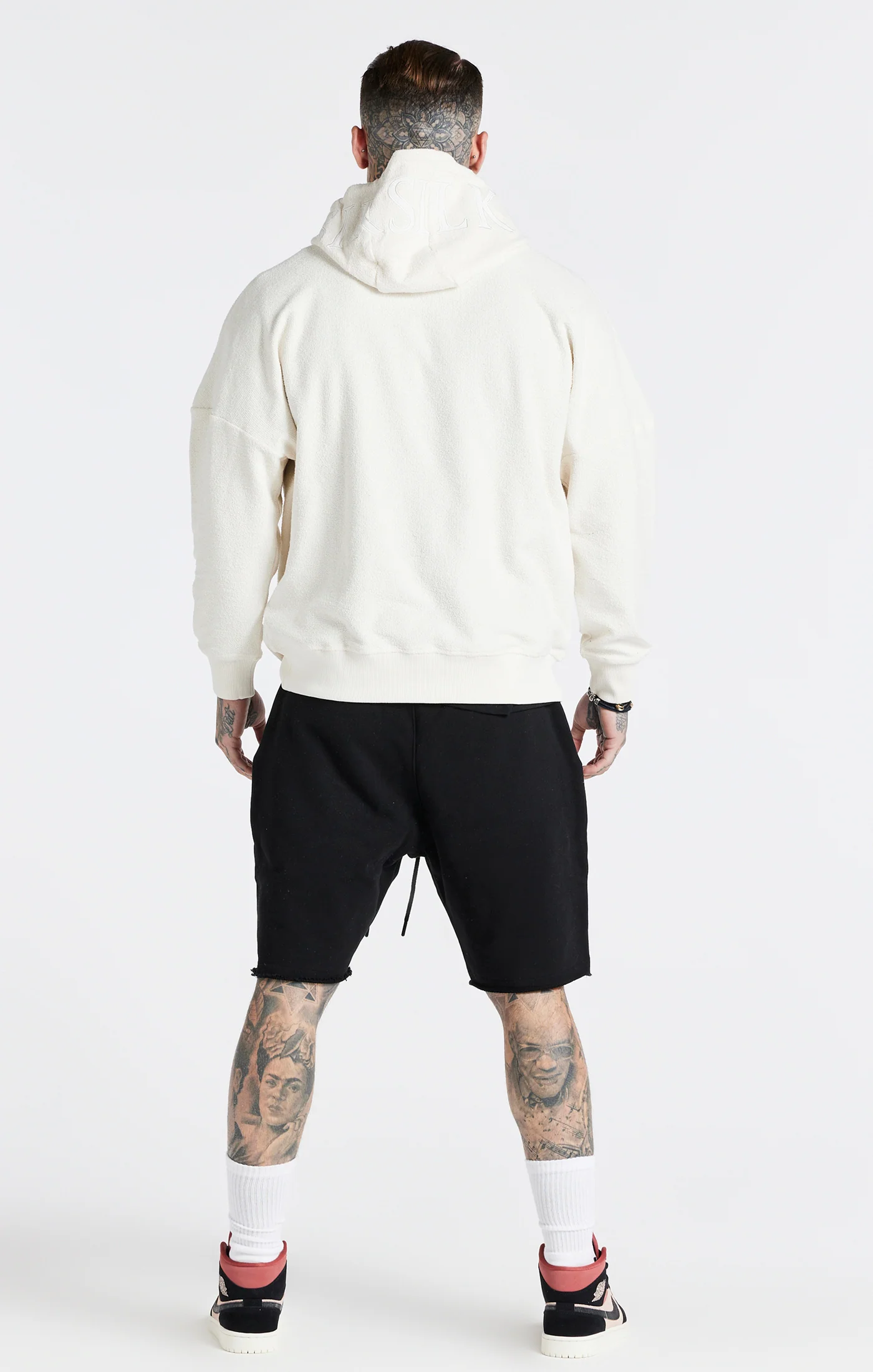 SikSilk X Steve Aoki Loop Back Shorts - Black Pink & White - Image 4