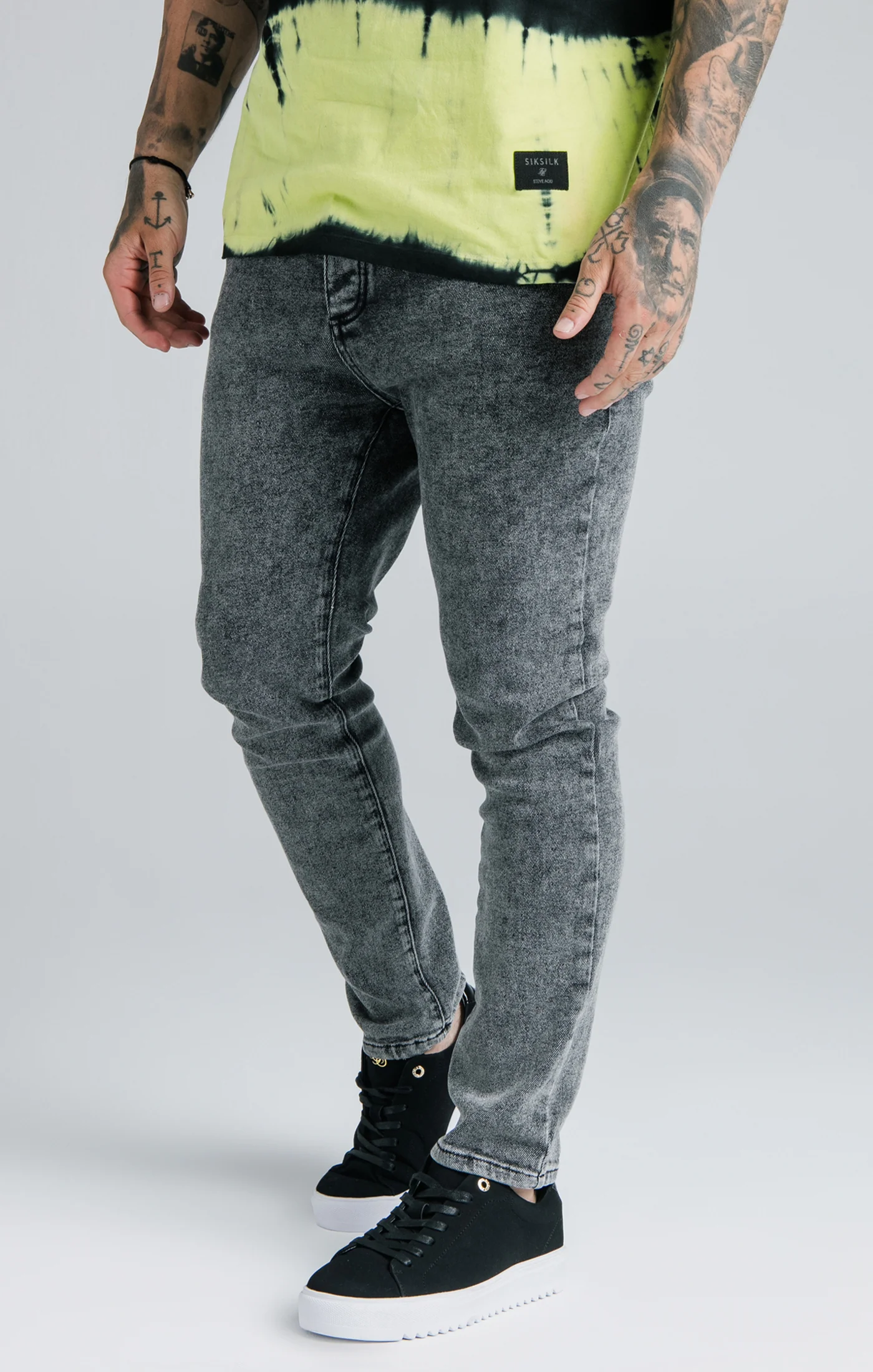 Steve Aoki x SikSilk Black Loose Fit Jean