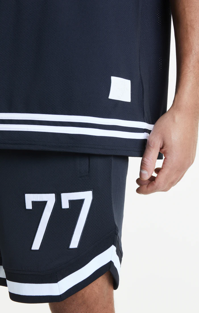 SikSilk X Steve Aoki Mesh Baseball Short - Black & White - Image 4