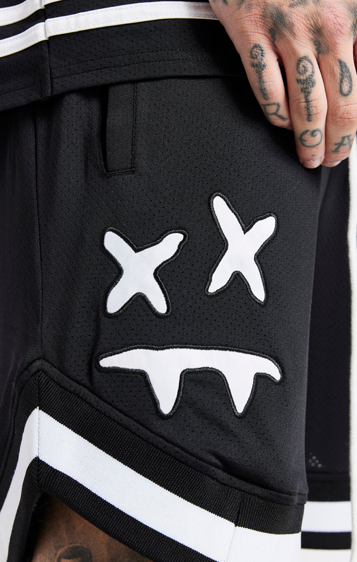 SikSilk X Steve Aoki Mesh Baseball Short - Black & White - Image 5