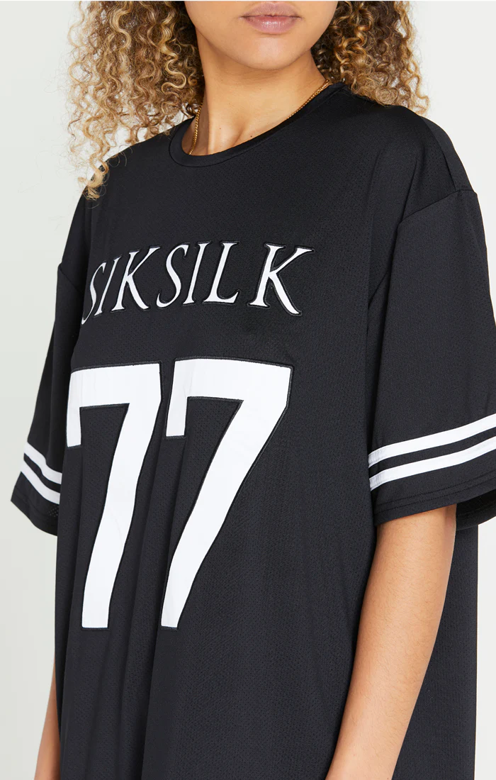 SikSilk X Steve Aoki Mesh Baseball Tee - Black & White - Image 3