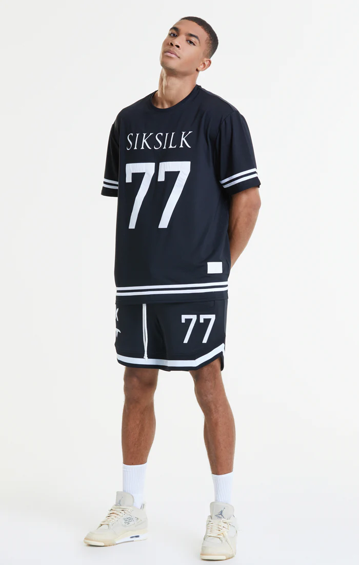 SikSilk X Steve Aoki Mesh Baseball Tee - Black & White - Image 4