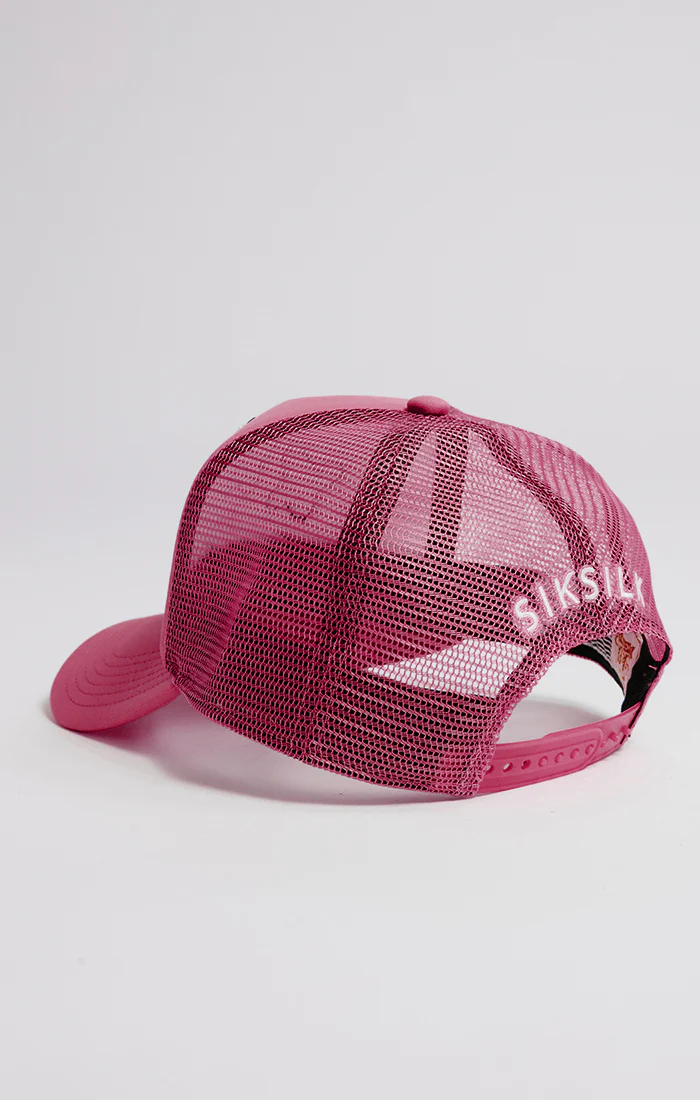 SikSilk X Steve Aoki Mesh Trucker Cap - Pink & White - Image 2