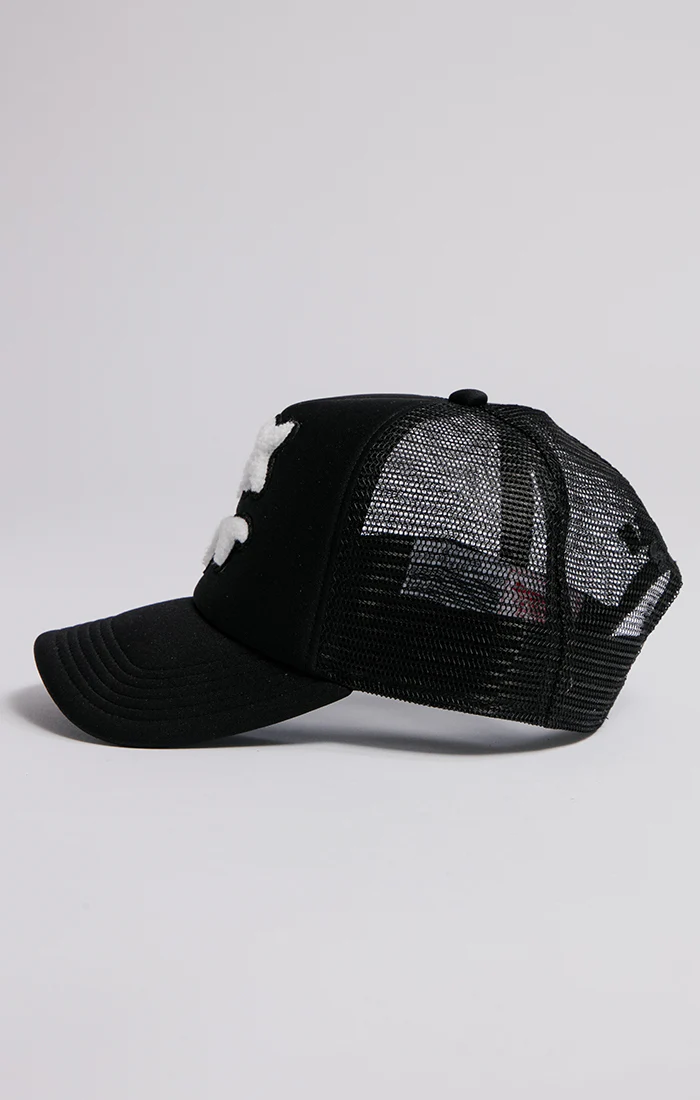 SikSilk X Steve Aoki Mesh Trucker Cap – White & Black - Image 3