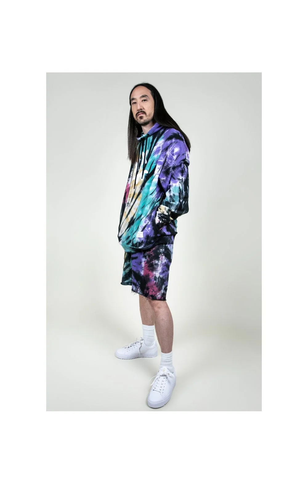 SikSilk X Steve Aoki Overhead Hoodie - Rainbow Ink Tie Dye - Image 6