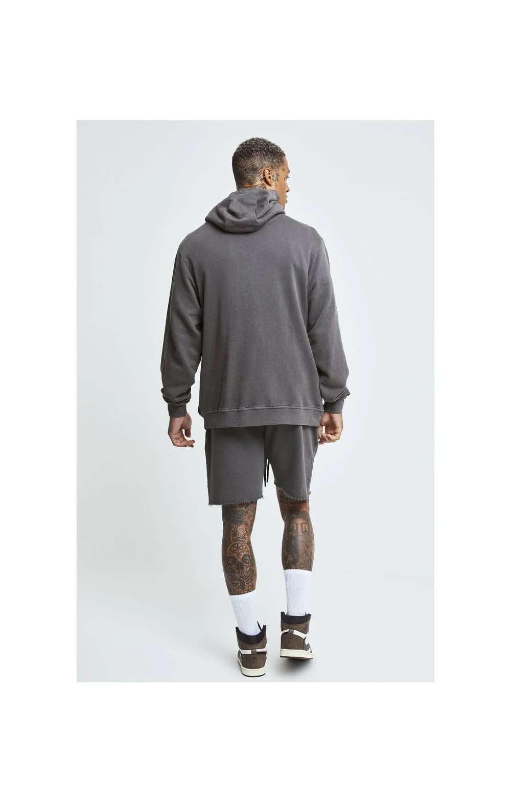 SikSilk X Steve Aoki Overhead Hoodie - Washed Grey - Image 9