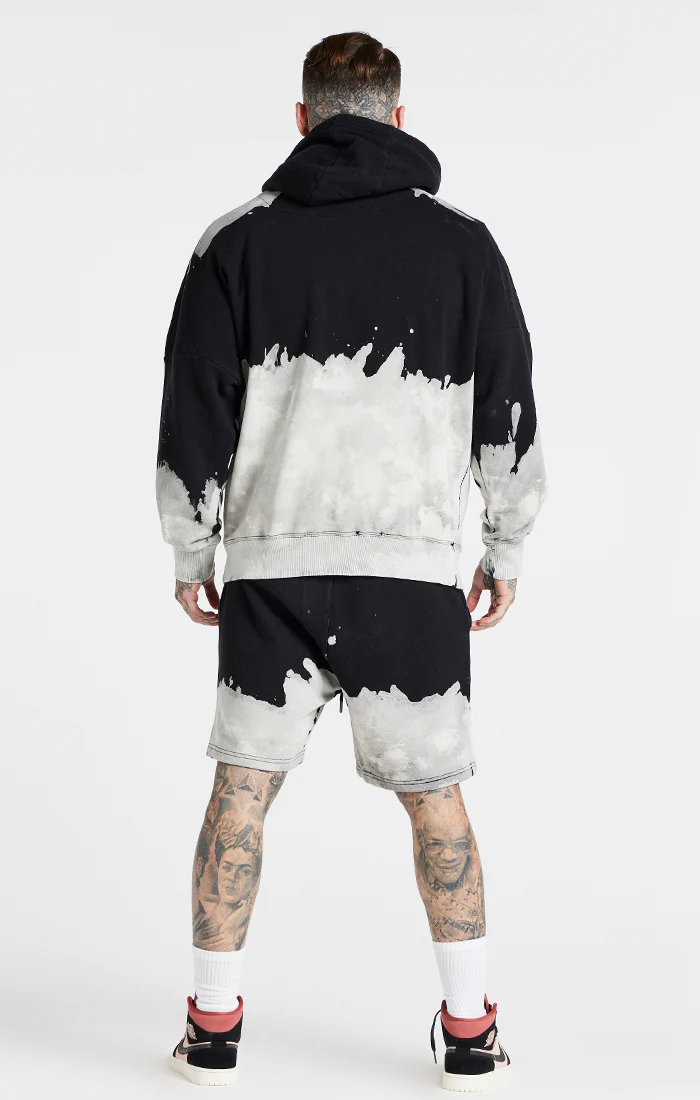 SikSilk X Steve Aoki Oversized Bleach Wash Hoodie - Black & White - Image 7