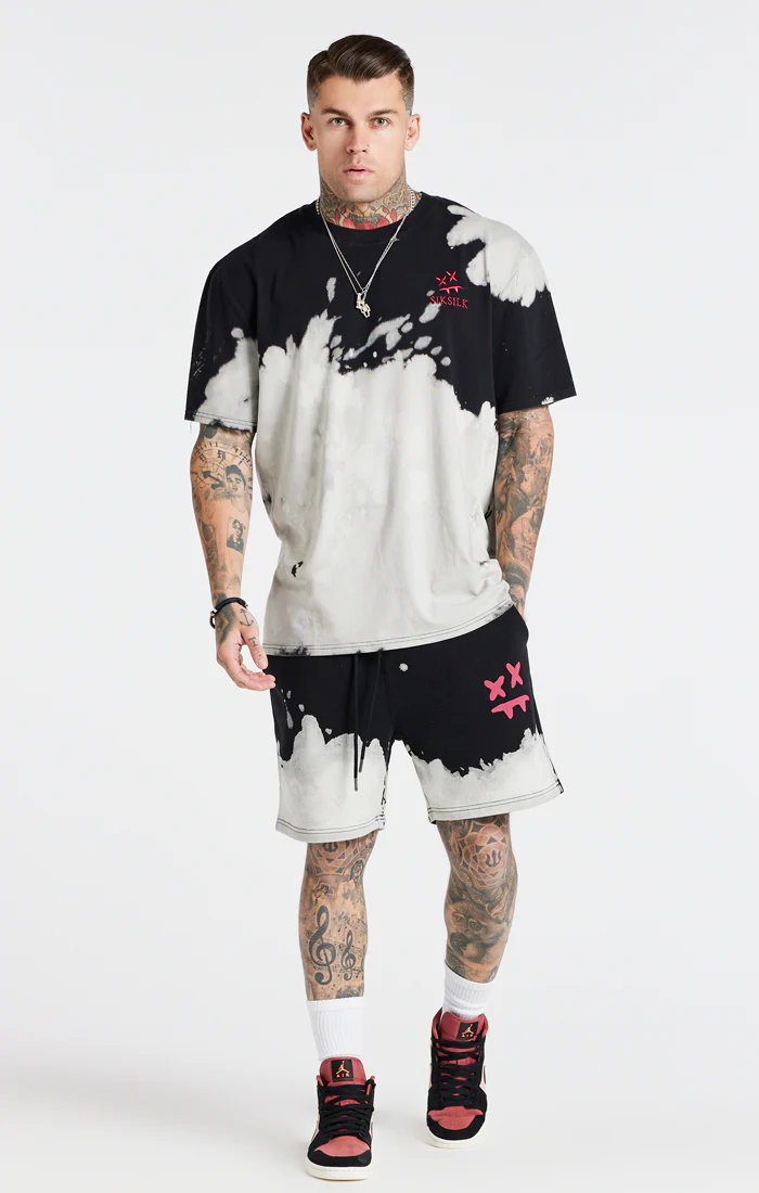 SikSilk X Steve Aoki Oversized Tee - White & Black - Image 2