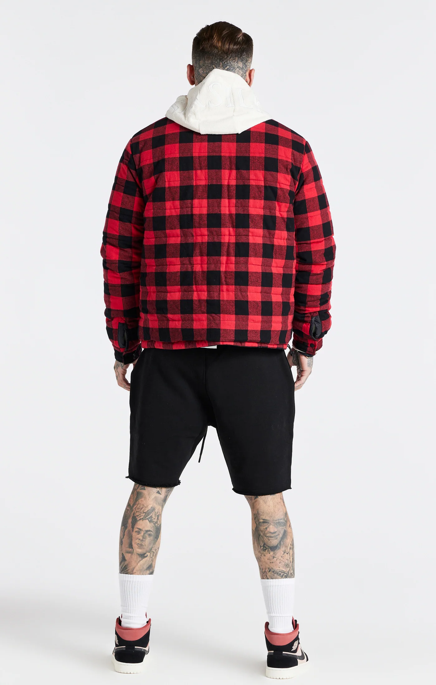Steve Aoki x SikSilk Red Check Reversible Bomber - Image 5