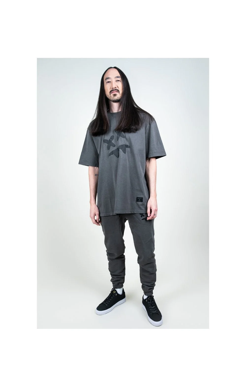 SikSilk X Steve Aoki S/S Oversize Essential Tee – Washed Grey - Image 5