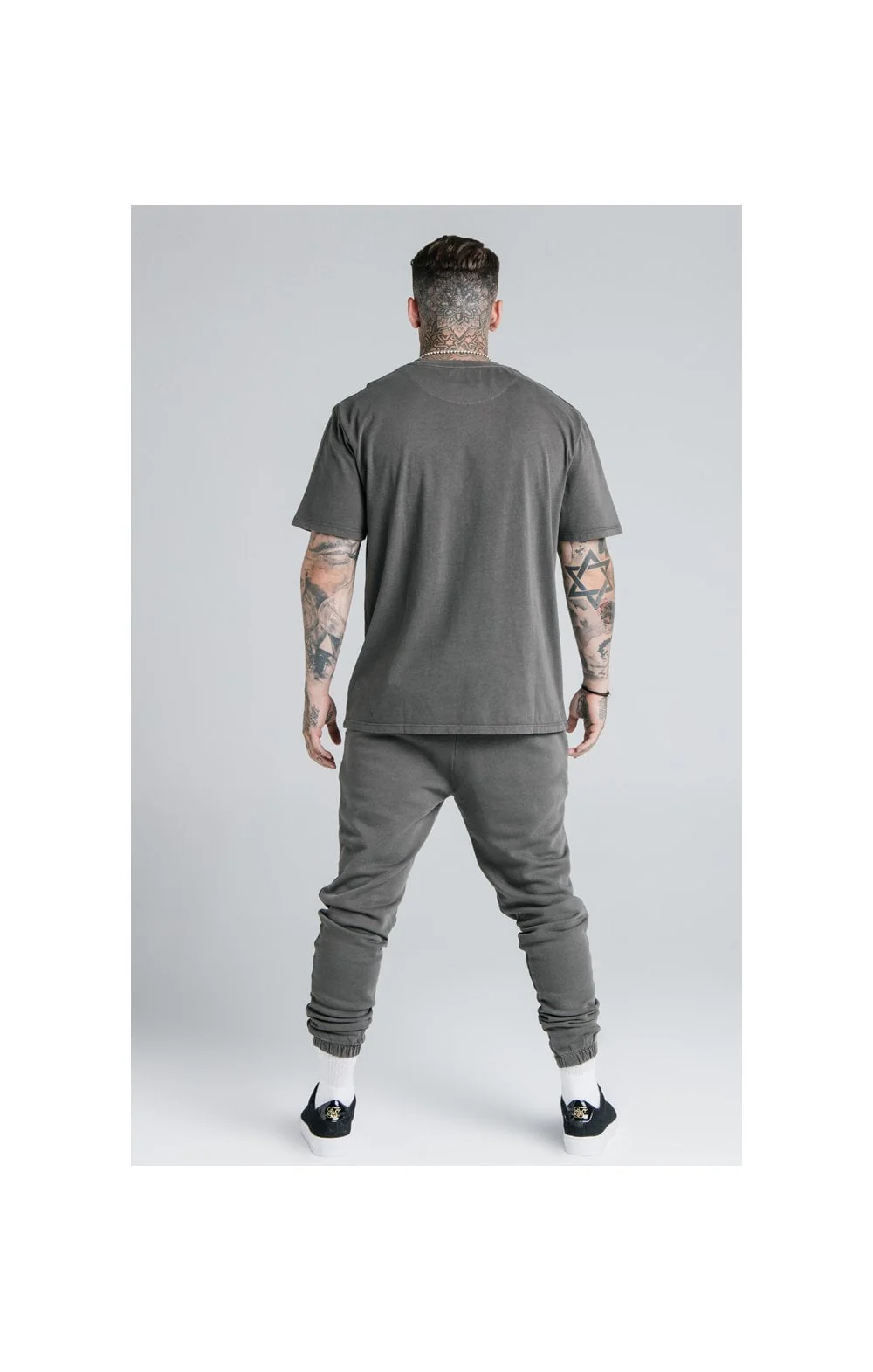 SikSilk X Steve Aoki S/S Oversize Essential Tee – Washed Grey - Image 8