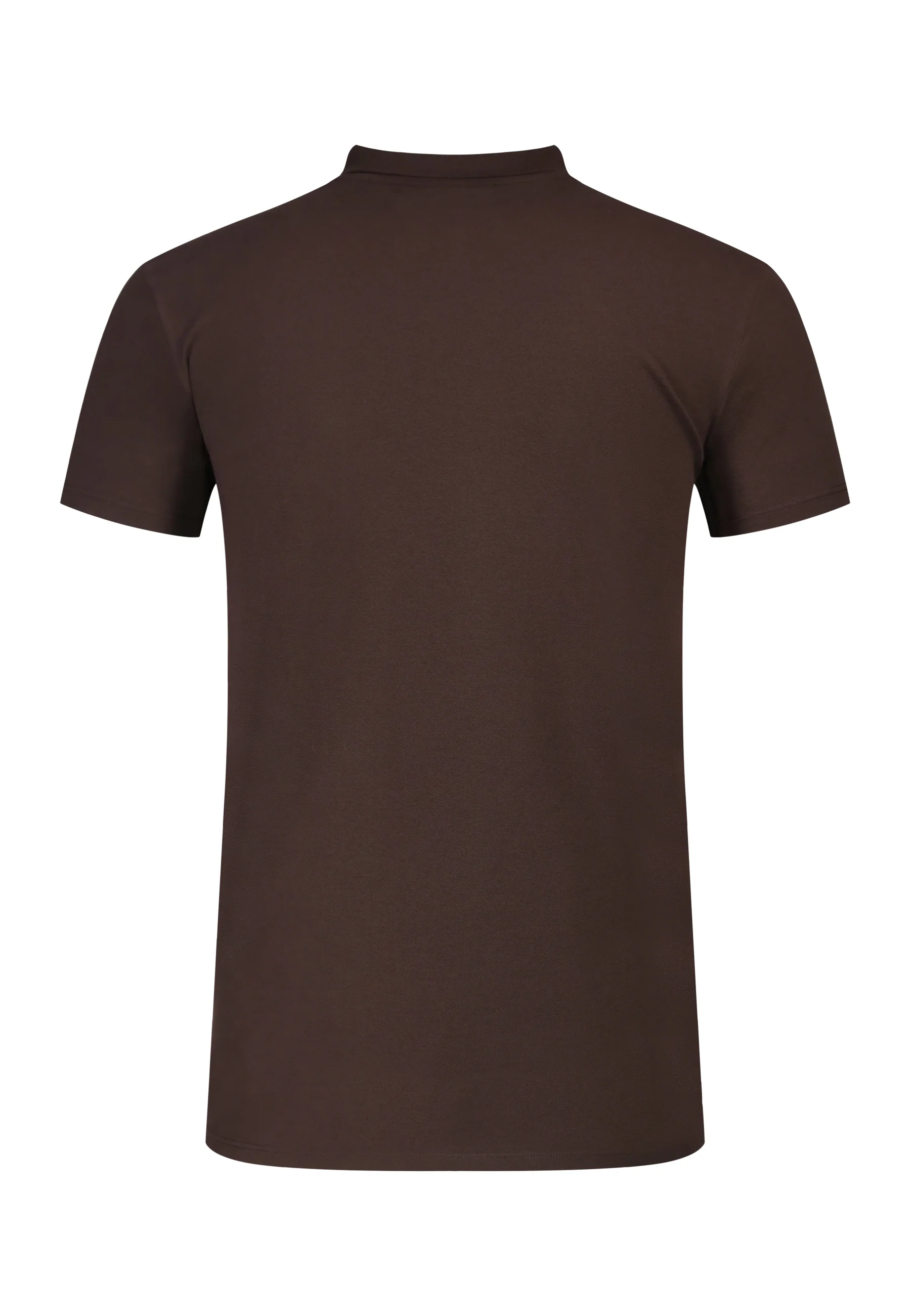 Brown Zip Polo T-Shirt - Image 7