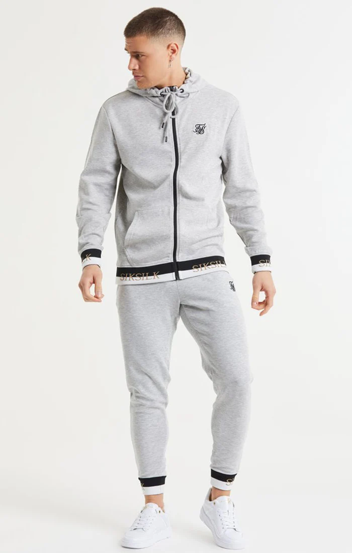 Grey Marl Zip-Thru Funnel Hoodie - Image 4