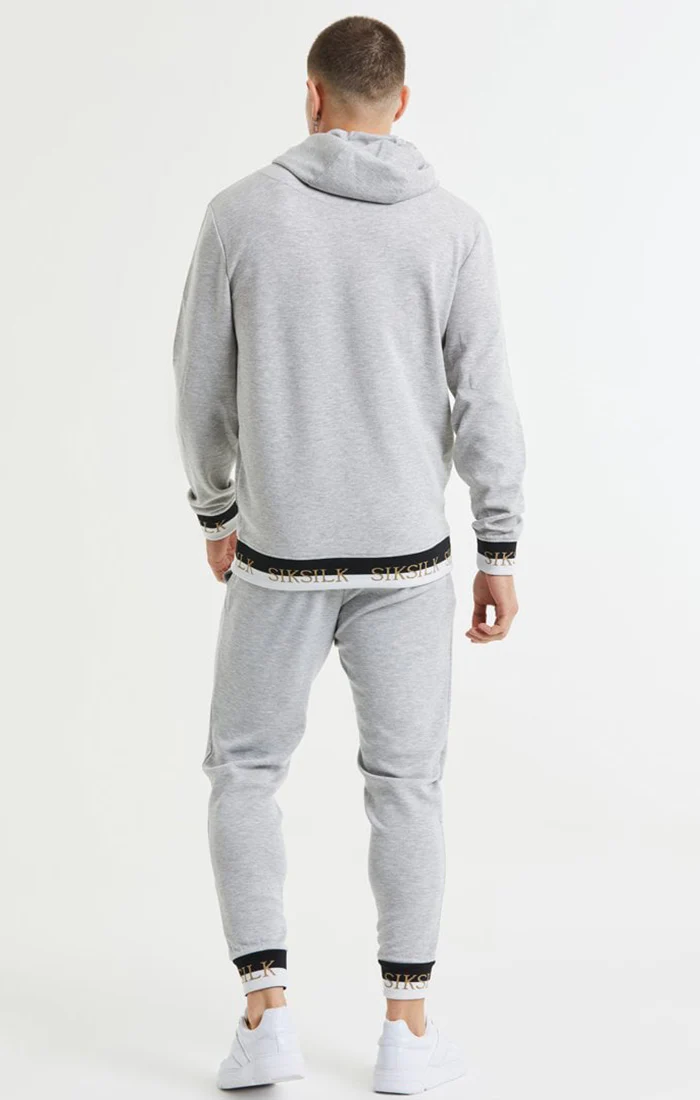 Grey Marl Zip-Thru Funnel Hoodie - Image 5