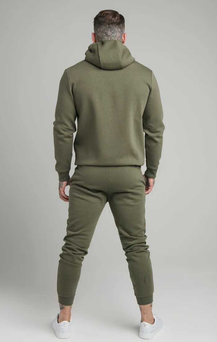 Khaki Essential Zip Through Funnel Neck Hoodie - Image 5