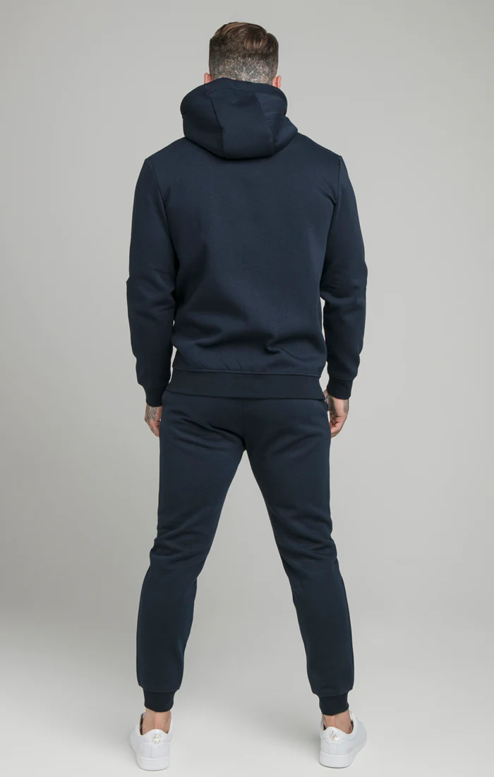 Navy Essential Zip Through Funnel Neck Hoodie - Image 5