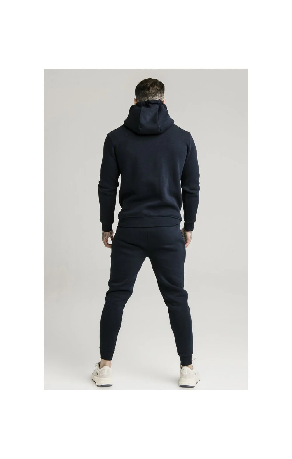SikSilk Zip Through Funnel Neck Hoodie - Navy - Image 7