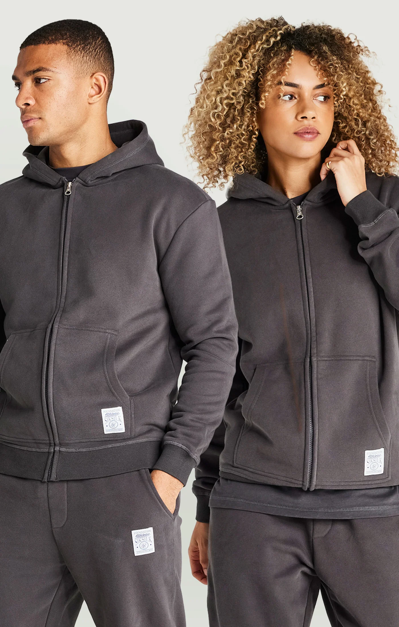 Black Foundation Zip Through Hoodie - Image 2